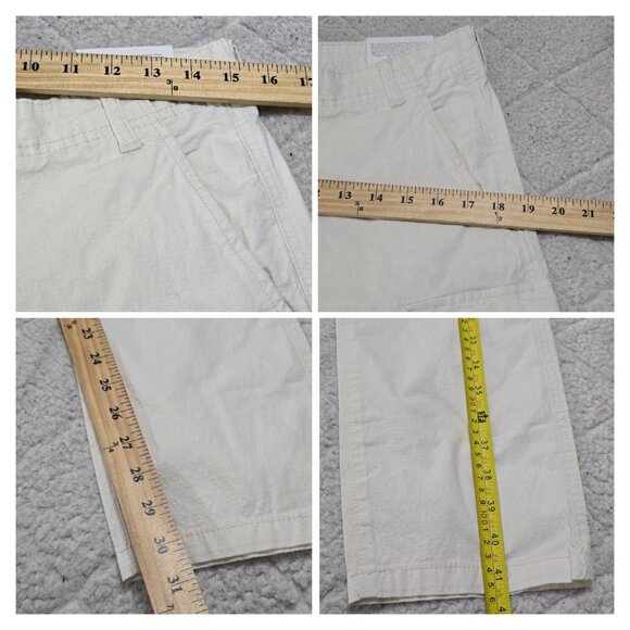 H&M Womens White Slim Fit Elastic Waist Pants Cargo Pockets High Rise Size S NWT - Picture 8 of 9